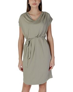 B.Young Casual Vneck Mini Dress Short Sleeve - Grey