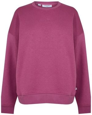 Calvin Klein Sweatshirt Met Normale Pasvorm En Afhangende Mouwen (Bessenroze) - Paars