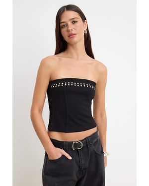 Trendyol Mi̇Lla Effen Mouwloos Getailleerd Blouses - Zwart