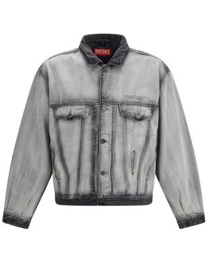 DIESEL Katoenen Denim Jas - Grijs
