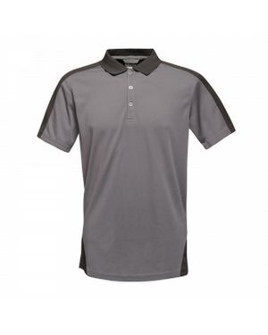 Regatta Herencontrast Coolweave Polo Shirt (Afdichting/Zwart) - Grijs