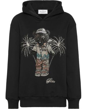 Philipp Plein Hoodie Sweatshirt Palms - Zwart