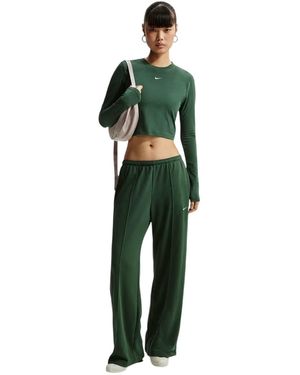 Nike Gebreid T-Shirt Met Lange Mouwen (Spar/Wit) - Groen