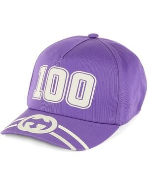 Gucci Gg Logo College Baseball Cap - Paars
