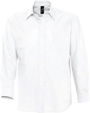 Sol's Boston Shirt Met Lange Mouwen - Wit