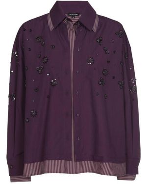 Caroline Biss Blouse Lange Mouw 4627 - Paars