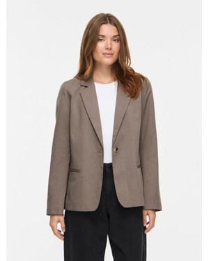 Vila Vibella Ls Blazer Noos Taupe - Bruin