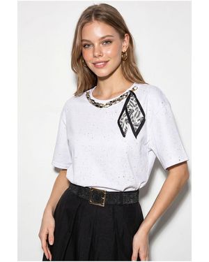 Bianco Lucci Oversized Cotton Jersey Crew Neck T-Shirt - White