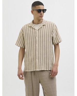 Jack & Jones Jorsummer Luke Texture Resort Shirt - Naturel