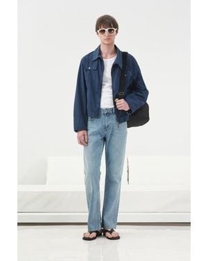 Giesto Cotton Poplin Zip Vest - Blue