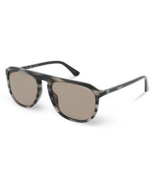 Police Brown Acetate Sunglasses - Metallic