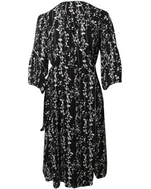 Ba&sh Jurk Met Strikceintuur En Zilveren Bies, Met Bloemenprint - Zwart