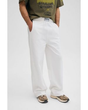 Grimelange Wide Leg Plain Joggers - White