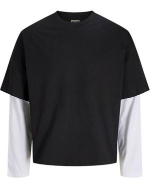 Jack & Jones Jcobiarritz Doublelayer Tee Ls - Zwart