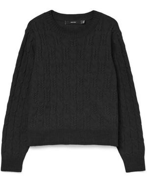 Vero Moda Vmaries Ls O-Neck Cable Pullover Bf - Zwart