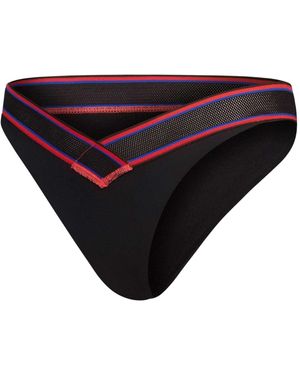 Speedo Gestreepte Bikinibroekjes Met V-Uitsnijding Voor - Zwart