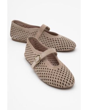 Forever & Always Shoes Arian Leren Ballerina - Wit