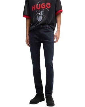 HUGO Slanke Herenjeans Met 5 Zakken (Donkerblauw) - Zwart