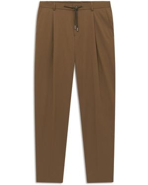 Bugatti Herren Broek Met Plooien Dynamic Series Travel Stretch - Naturel