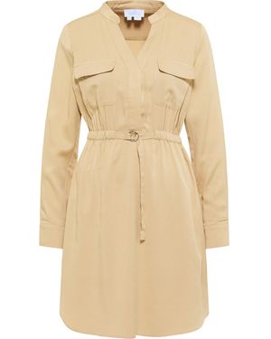 Usha Label Jurk Met Lange Mouwen Qisha - Naturel