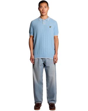 Lyle & Scott Polohemd Van Piqué Voor (Krijtblauw)