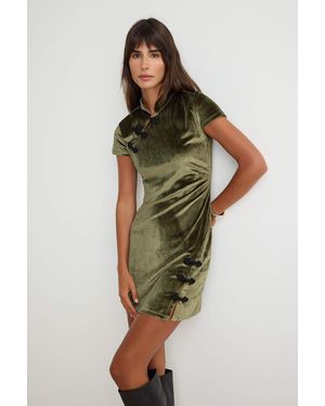 Trendyol Mi̇Lla Effen Kort Mini Kort Bodycon Jurken - Groen