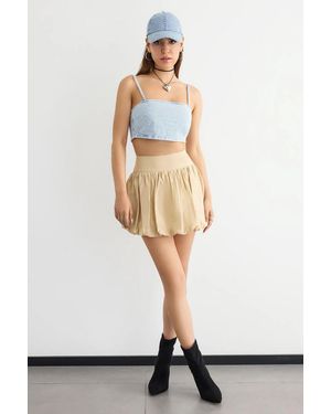 Hiccup Square Neck Denim Cami Top - White