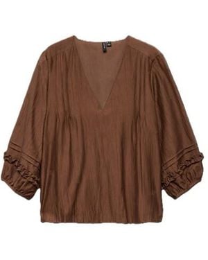 Vero Moda Vmleslie 34 Sleeve Top Wvn - Bruin