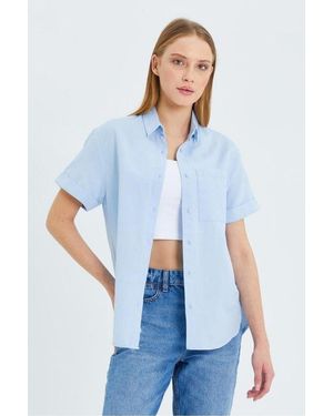 MixRay Korte Mouwen Shirt Met Zakjes - Wit