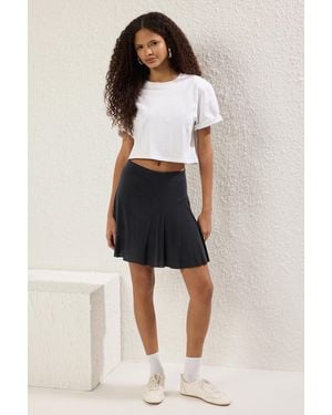 Trendyol Mi̇Lla Effen Kort Mini Asymmetrisch Skater Rokken - Grijs