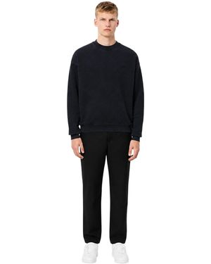 Lacoste Adult Washed Fleece Loose Fit Sweatshirt - Zwart