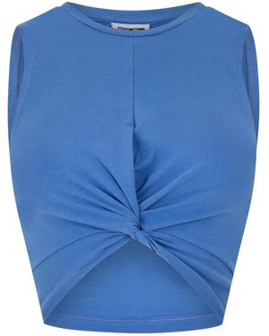 Noisy May Geknoopte Mouwloze Crop Top Voor (Nederlands) - Blauw