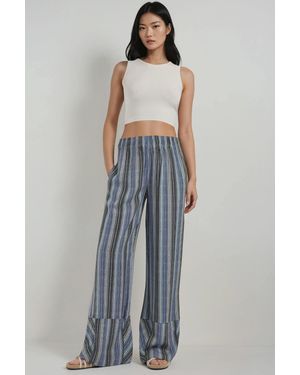 Hiccup Wide Leg Printed Relax Trousers - Blue