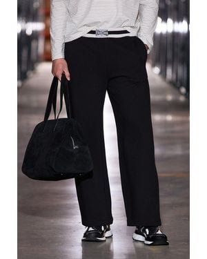 Grimelange Wide-Leg Elastic Waist Joggers - Black