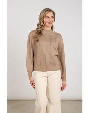 Nukus Nkf03085 60 Molly Pullover Strass Taupe - Naturel