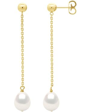 Ateliers Saint Germain Earrings Real Cultured Freshwater Pearls Pear 7-8 Mm - Metallic