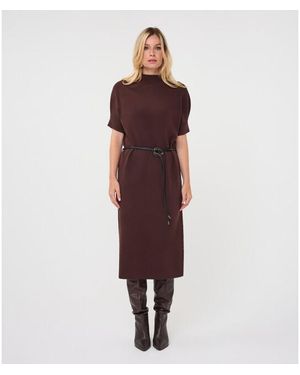 EsQualo Jurk F26-18515 Cacao - Rood