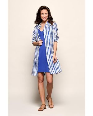 Mart Visser Georgie Streep Tuniek Offwhite Kobalt - Blauw