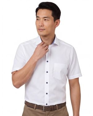 Olymp Korte Mouwen Overhemd Modern Fit - Wit