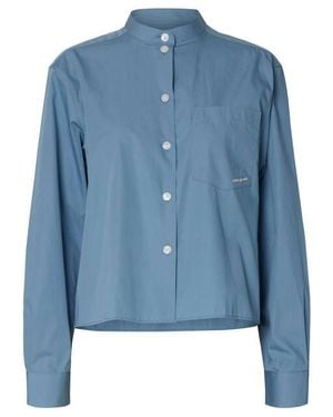 SELECTED Blouse Lange Mouw 16100576 Hotel - Blauw