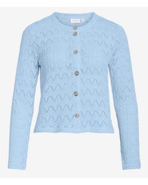 Vila Vicitra O-Neck Ls Cardigantes Licht - Blauw