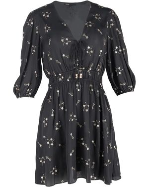 Maje Mini-Jurk Met Pailletten En V-Hals - Zwart