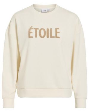 Vila Vireflect O-Neck L/S Frotte Sweat T 14117312 Birch Nomad - Wit