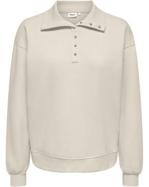 ONLY Onlcoralie/S Button Collar Swt 15383346 Birch - Wit