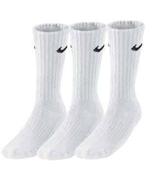 Nike Waardevolle Uniseks Katoenen Sokken (Pak Van 3) - Wit