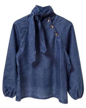 Aimée the Label Blouse Lange Mouw Jesperw6 - Blauw
