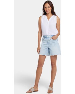 NYDJ Berkyn Relaxed Denim Shorts Met Super Hoge Taille - Blauw