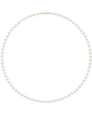 Ateliers Saint Germain Necklace Of Real Cultured Freshwater Pearls Grain Of Rice And 4-5 Mm - White