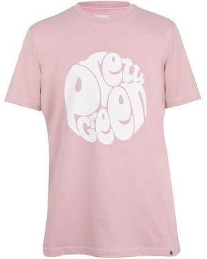 Pretty Green T-Shirt Met Ronde Hals En Groot Logo (Lichtroze)