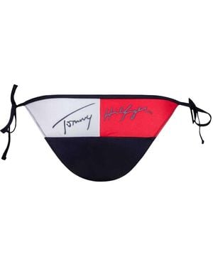 Tommy Hilfiger Bikinibroekje Met Contrasterende Zijband Wit, Marine) - Blauw